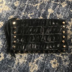 Linea pelle black clutch